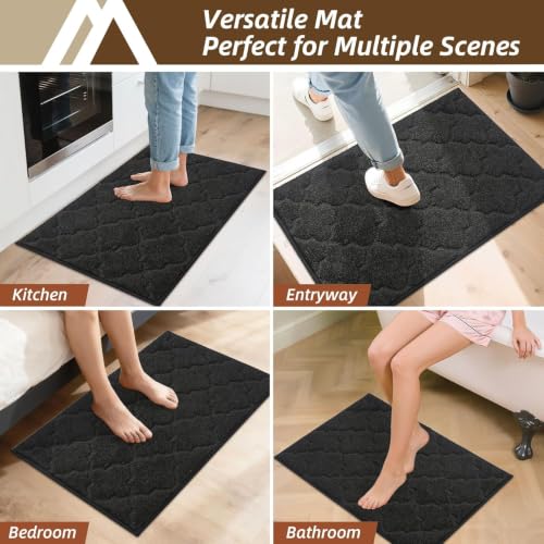 COSY HOMEER Kitchen Rugs Non Slip Washable 24"x36",Black - color: Black, size: 24"X 36"
