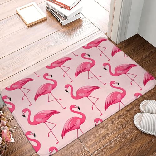 Pink Flamingo Bath Mat Non-Slip Soft Flannel Bathroom Rugs Washable Bathmat, Carpet Rug Entryway Decor for Tub Shower Room Floor Home Kitchen,24x16 in - color: Pink Flamingo, size: 1'4" x 1'11" (Rectangular)