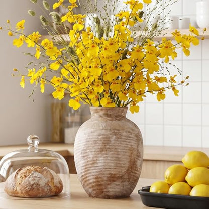 Ceramic Terracotta Vase, 8in Waterproof Rustic Vases, Clay Vases - color: 1-terracotta/8“