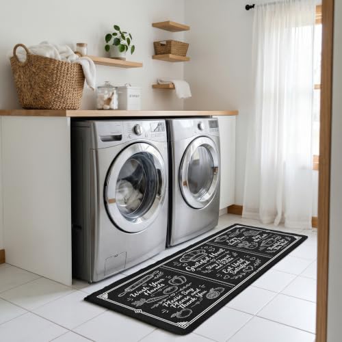 Kitchen Rugs for Floor 2 Pcs Memory Foam Padded Anti Fatigue Kitchen Mat - color: With Sayings