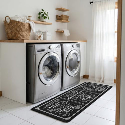 Kitchen Rugs for Floor 2 Pcs Memory Foam Padded Anti Fatigue Kitchen Mat - color: With Sayings
