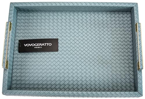 Decorative Serving Tray, Blue, 16"x12" Large Rectangular - color: Mist Blue