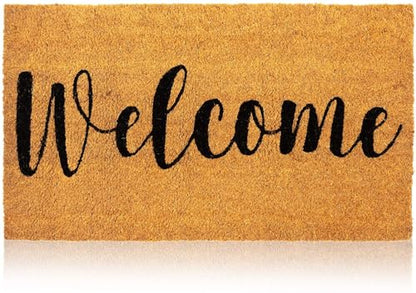 Juvale Welcome Mat Natural Coir Doormat - 30 x 17 in, Natural, Modern - Front Door Mat Outside Entrance & Indoor Entryway - color: 30 X 17 In, Natural, Modern