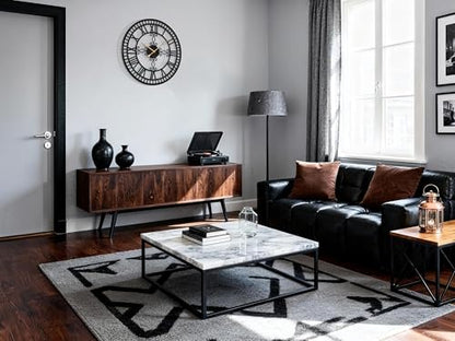 24" Large Wall Clock, Big Clock for Living Room Decorative, Black Large Wall Clocks Battery Operated with Metal Roman Numeral, Completely Silent, Non-Ticking for Bedroom, Kitchen,Fireplace - size: 24 inch