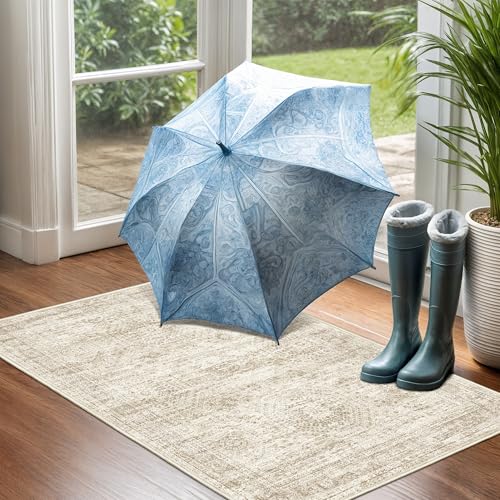 2x3 Rug Non Slip, Small Washable Entryway Rug,Beige - color: Beige/Ivory, size: 2' x 3' (Rectangular)