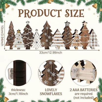 Yousoontic Lighted Christmas Tree Decor, Rustic Xmas Table Centerpieces - style: Brown Pine Tree