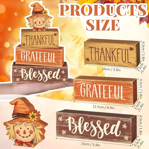 4 Pcs Fall Scarecrow Decor for Home Thanksgiving Scarecrow Centerpiece Sign - style: Funny Scarecrow