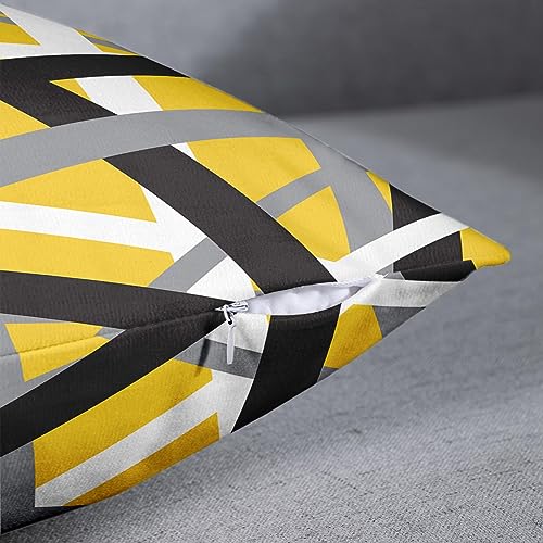 Emvency Throw Pillow Covers Set of 2, 16 x 16 Inch, Striped Retro Yellow - color: Yellow, size: 16" x 16" (Pack of 2)