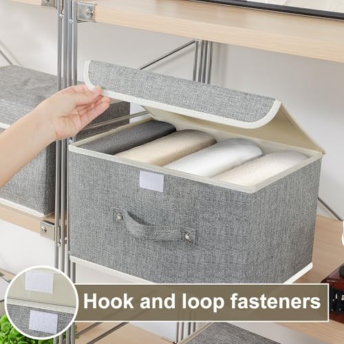 Foldable Fabric Storage Cubes with Lids,Grey 13x9.1x7.9in,1 Pack - color: Grey, size: 13x9.1x7.9in(1-pack)