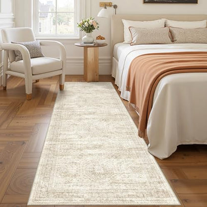 2'6 x 8' Runner Rug Non Slip,Washable Kitchen Rugs,Beige - color: Beige/Ivory, size: 2'6" x 8' (Runner)