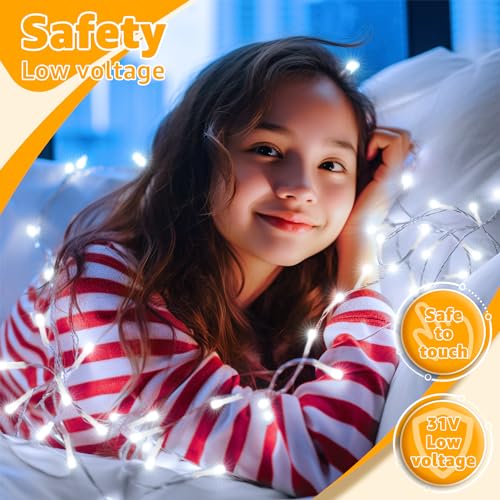 Ollny 120LED 40FT String Lights, Cool White Plug in Fairy Lights with Timer - color: Cool White, size: 120 LEDs