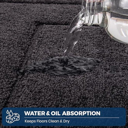 PURRUGS Kitchen Rug, Kitchen Mat, 24" x 35.5", Charcoal - color: Charcoal, size: 24" X 35.5"