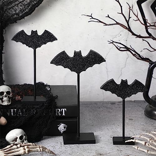 3 Pcs Halloween Wood Bat Table Decoration Centerpieces, 3 Size - style: Bat