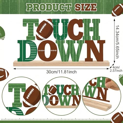 Football Table Decor Centerpiece, Touch Down Metal Table Sign - style: Touch Down Football