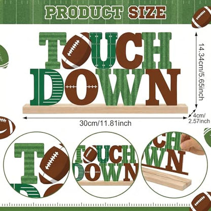 Football Table Decor Centerpiece, Touch Down Metal Table Sign - style: Touch Down Football