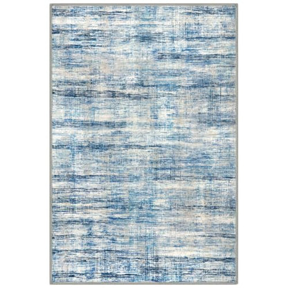 KOZYFLY Abstract 3x5 Ft Area Rug Washable Rugs for Entryway Blue Beige - color: Blue Beige, size: 3' x 5' (Rectangular)