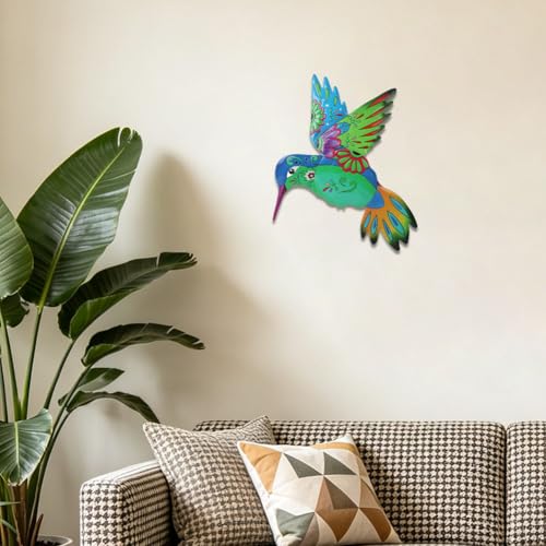 VEWOGARDEN Hummingbird Wall Art, Large Outdoor Metal Hanging Wall Decor for Home Outside Patio Garden Fence Decorations - style: Large Hummingbird