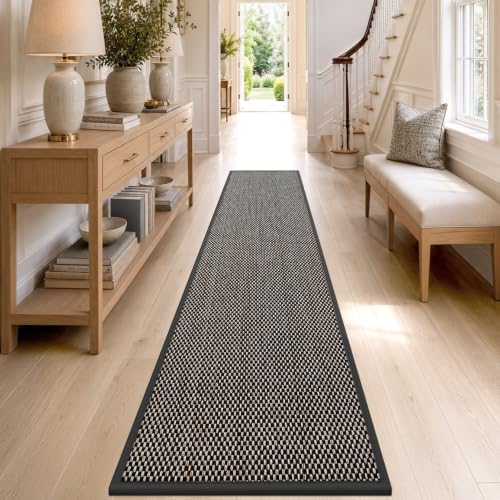 DEXI Ultra Thin Hallway Runner Rug 28x144, Non Slip Entryway Rugs,Black - color: Black, size: 28" X 144" (Runner)