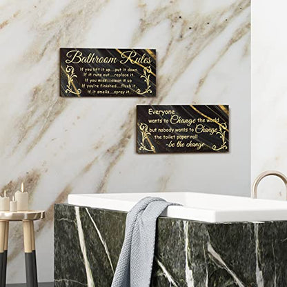 Jetec 2 Pcs Funny Bathroom Signs Wall Decor Farmhouse,Cool Style - style: Cool Style