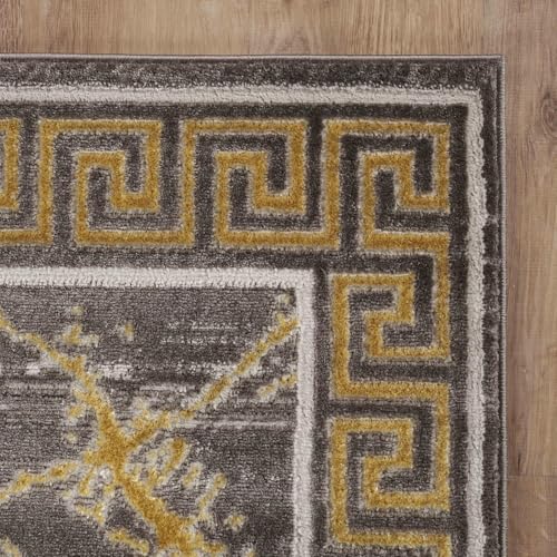 GLORY RUGS Area Rugs Marble 2x7 Brown Carpet Modern Abstract Rug Living Room Dining Bedroom Rug - color: Brown Gold, size: 2' x 7' (Rectangular)