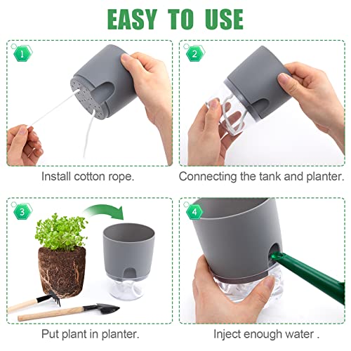 Aulock 6 pcs Self Watering Plant Pots for African Violet, 4.1/3.2 in