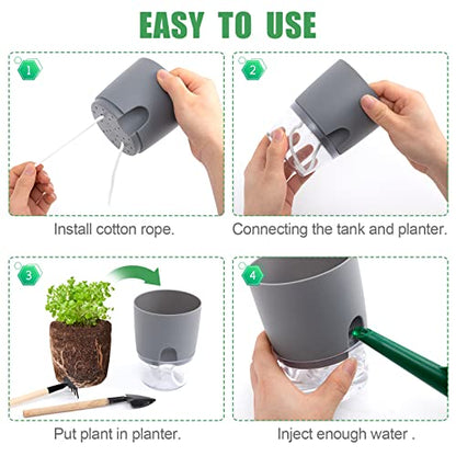 Aulock 6 pcs Self Watering Plant Pots for African Violet, 4.1/3.2 in