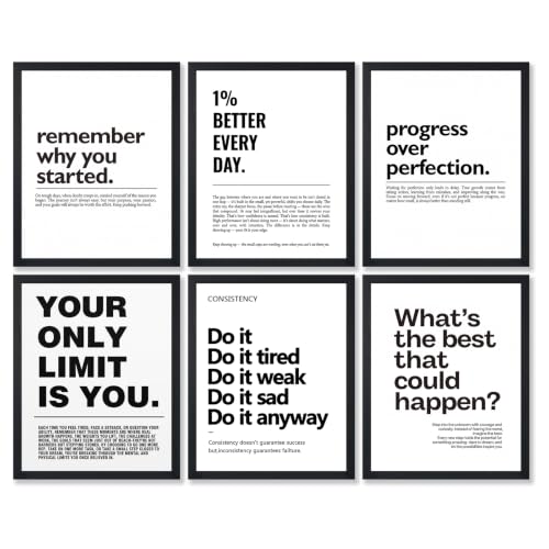 6 Pcs Motivation Canvas Wall Art Motivate Quote Wall Decor 8×10in Unframed - color: office quote-unframed