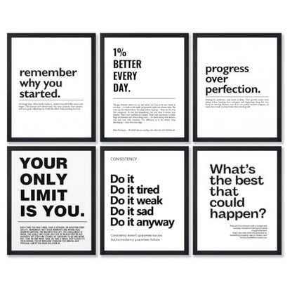 6 Pcs Motivation Canvas Wall Art Motivate Quote Wall Decor 8×10in Unframed - color: office quote-unframed