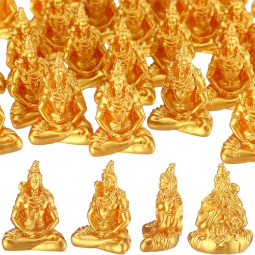 Yalikop 30 Pcs Mini Gold Shiva Statues Bulk Small Hindu Deity Figurines - style: Shiva