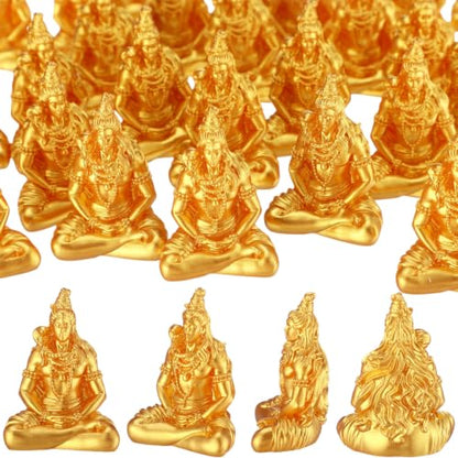 Yalikop 30 Pcs Mini Gold Shiva Statues Bulk Small Hindu Deity Figurines - style: Shiva