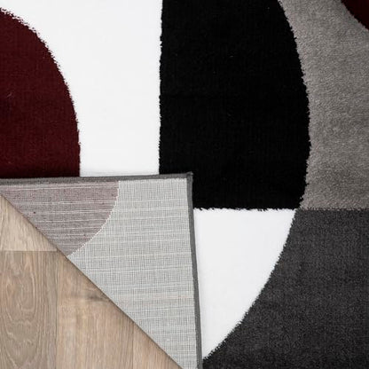 Rugshop Overlapping Circle Modern Geometric Area Rug Burgundy 10' x 14' - size: 10' x 14' (Rectangular)
