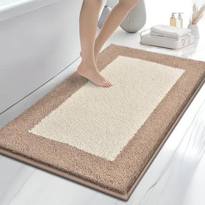 anllugs Bathroom Rugs, 30" x 46" Soft Bath Rugs, Beige & Grayish Brown - color: Beige & Grayish Brown, size: 30" X 46"