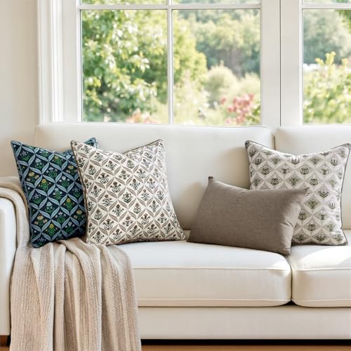 MIULEE Fall Floral Throw Pillow Covers 20x20 Set of 2, Brown - color: Brown, size: 20" x 20" (Pack of 2)