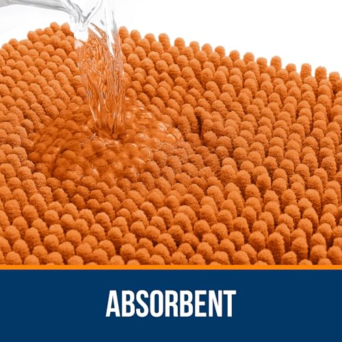 OLANLY Toilet Rugs U-Shaped 20x20, Soft Absorbent Chenille Contour Rugs - color: Clay, size: 20" X 20" Contour Rug