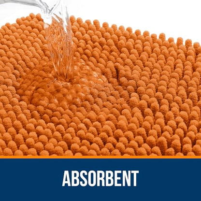 OLANLY Toilet Rugs U-Shaped 20x20, Soft Absorbent Chenille Contour Rugs - color: Clay, size: 20" X 20" Contour Rug