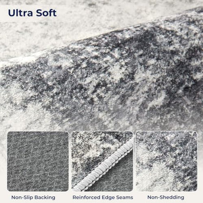 DMOYEST 2x3 Small Area Rug Washable Entryway Rugs Abstract Carpet - color: Grey, size: 2' x 3' (Rectangular)