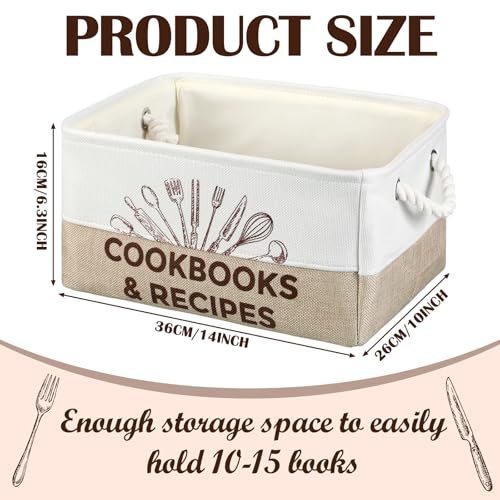 Marsui 1 Pcs Cookbook & Recipe Book Basket Cook Lover Gifts , White Brown - color: White Brown, size: Cookbook