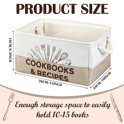 Marsui 1 Pcs Cookbook & Recipe Book Basket Cook Lover Gifts , White Brown - color: White Brown, size: Cookbook