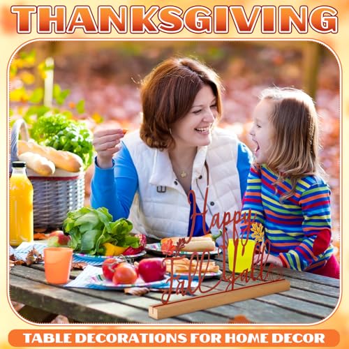 Yaocom Happy Fall Sign Autumn Table Centerpiece Metal Letter Decor 13.78" - style: Fall