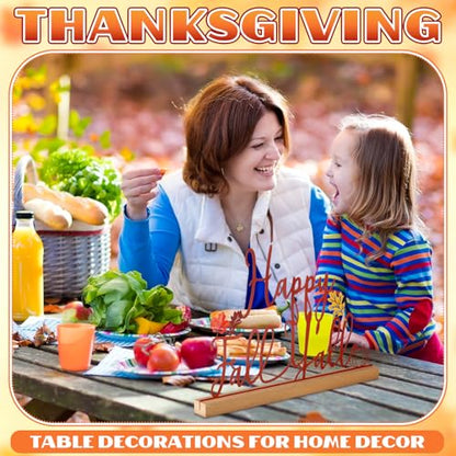 Yaocom Happy Fall Sign Autumn Table Centerpiece Metal Letter Decor 13.78" - style: Fall