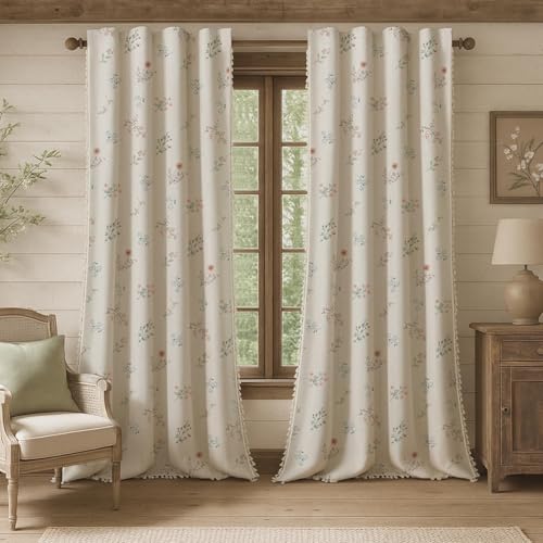 Boho Floral 100% Blackout Curtains 84 Inch 2 Panels 52" W x 108" L - color: Blackout Vintage Florals, size: 52"W x 108"L (Pack of 2)