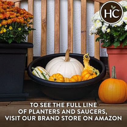 The HC Companies Garden Bowl Shallow Garden Bowl, 24 Inch, Black, 2-Pack - color: Black, size: 24", style: Pack of 2