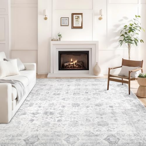 Washable 10×12 Area Rugs for Living Room Grey - color: Grey, size: 10' x 12'