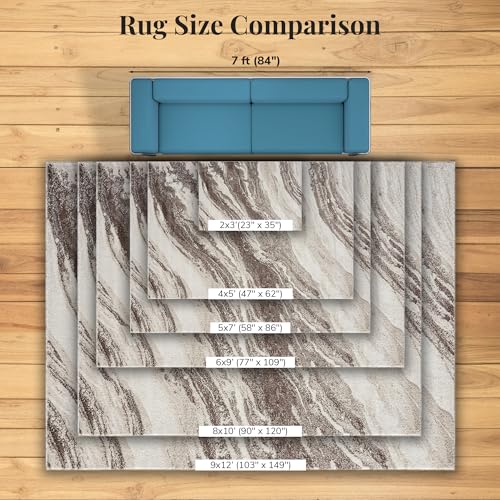 LUXE WEAVERS Abstract Art Deco Area Rug Brown 2x3 - color: Brown, size: 2' x 3' (Rectangular)