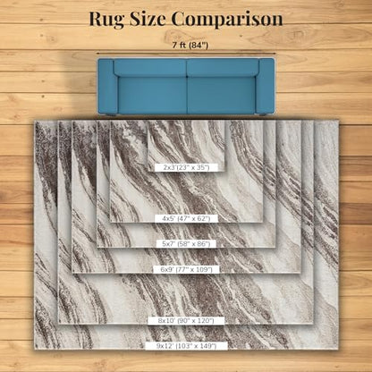 LUXE WEAVERS Abstract Art Deco Area Rug Brown 4x5 - color: Brown, size: 4' x 5' (Rectangular)