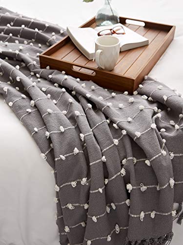 DII Woven Loop Throw Collection, 50x60, Gray - color: Gray