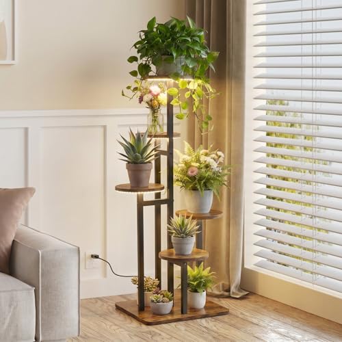 5 Tier Plant Stand Indoor with Grow Light for Multiple Plants