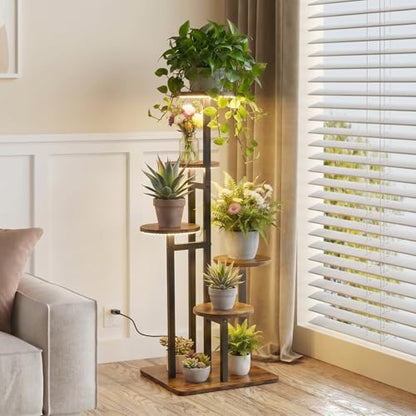5 Tier Plant Stand Indoor with Grow Light for Multiple Plants