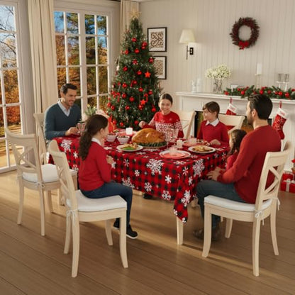 Smiry Disposable Rectangle Plastic 54 x 108 Inch Table Cloth 3 Pack - color: Christmas Red