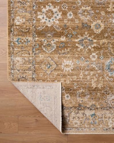 Hauteloom Voyul Living Room, Bedroom Area Rug - Traditional - Tan, Medium Brown, Taupe - 5' x 7'5" - color: Tan, Medium Brown, Taupe / Humana, size: 4'11" x 7'5" (Rectangular)